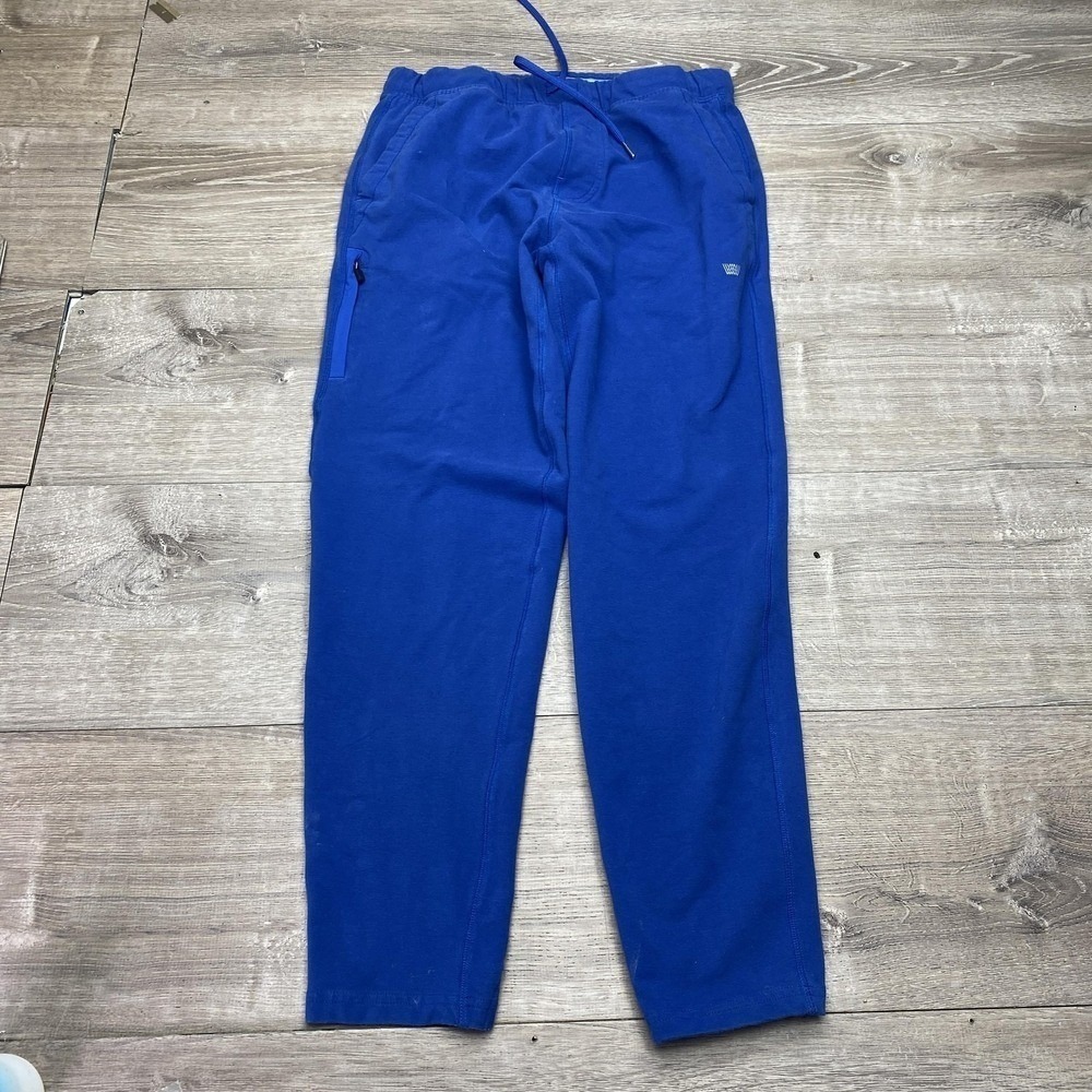 Mack Weldon Sweatpants Mens Medium Blue Knit Jogger Pants Zip Pocket Stretch